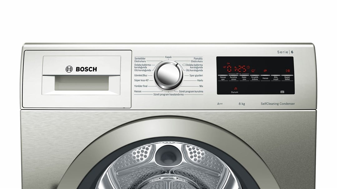 WTW8541STR Bosch Bosch WTW8541STR A++ 8 kg Çamaşır Kurutma Makinesi Gri