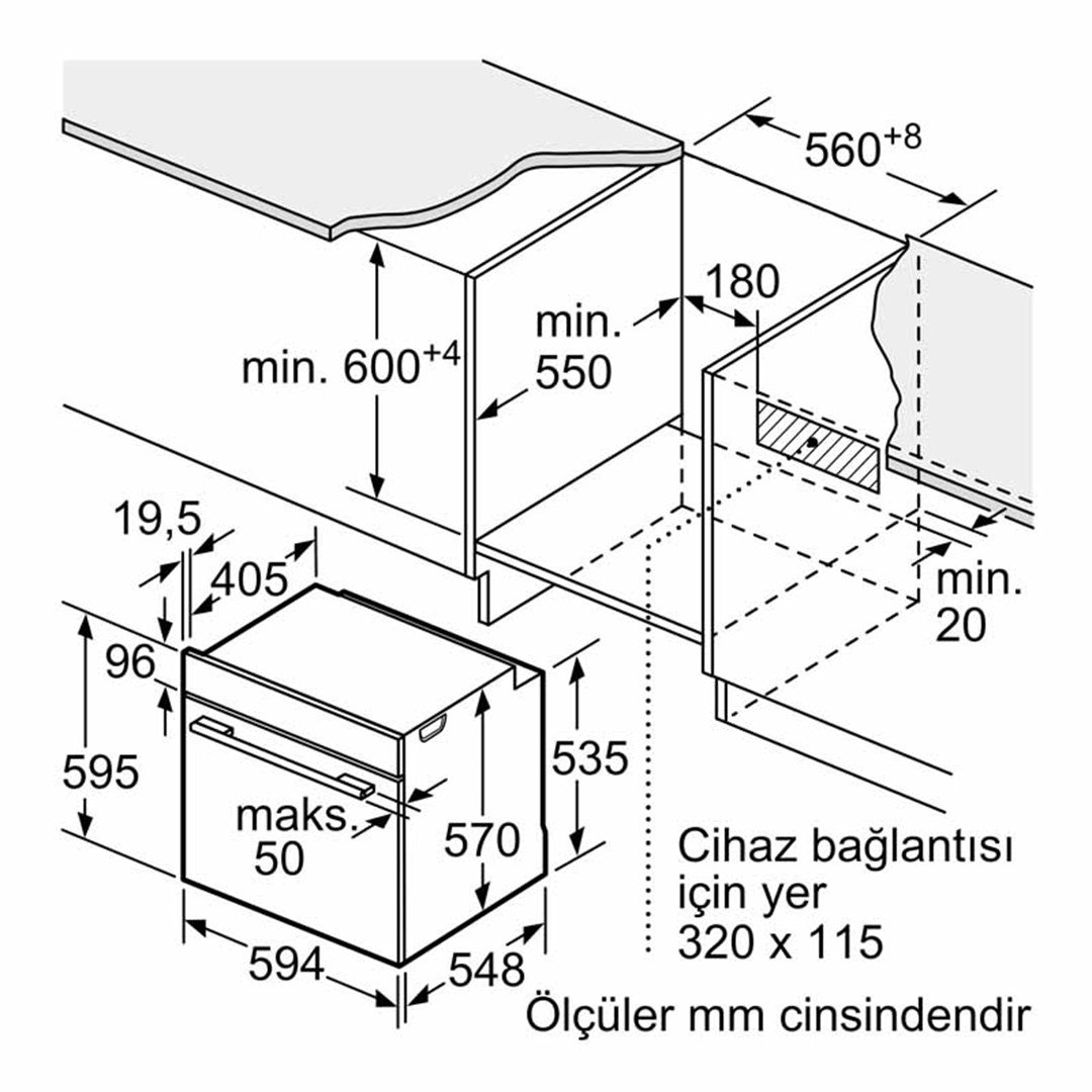 HRA518BS1 Bosch Inox Ankastre Fırın