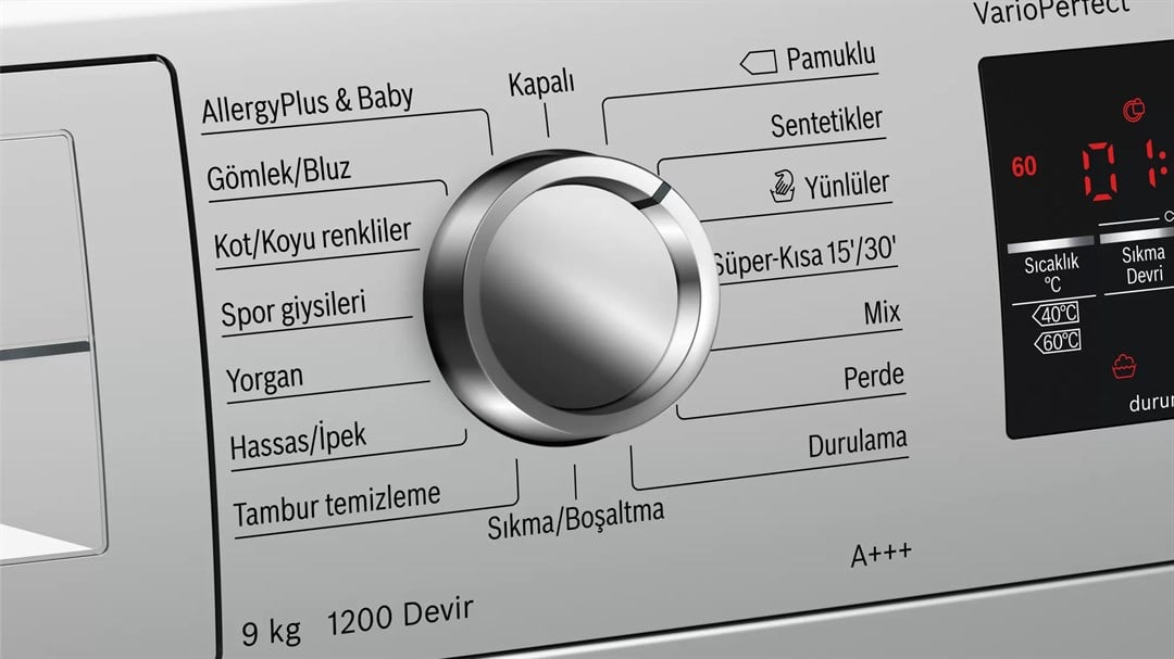 Bosch WAT2448STR A+++ 1200 Devir 9 kg Gri Çamaşır Makinesi