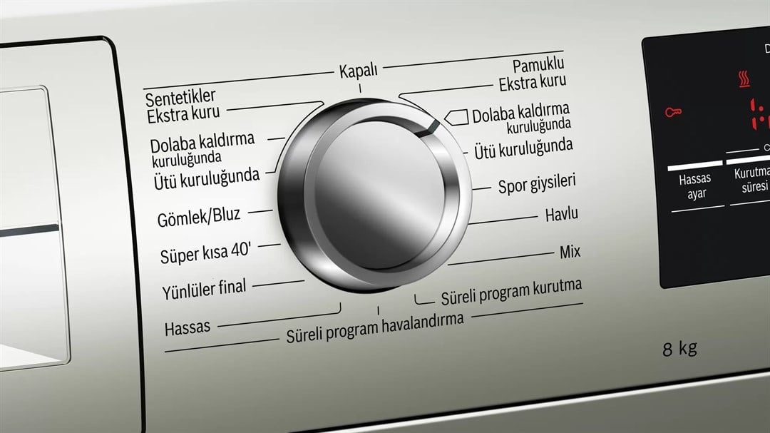 Bosch WTR85V0STR A++ 8 kg Çamaşır Kurutma Makinesi Gri