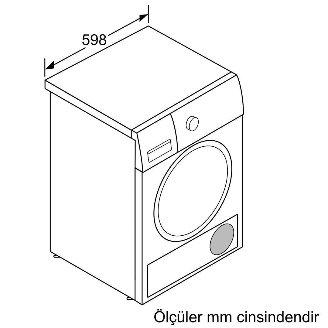 Bosch WTWH876STR A++ 9 kg Çamaşır Kurutma Makinesi Gri