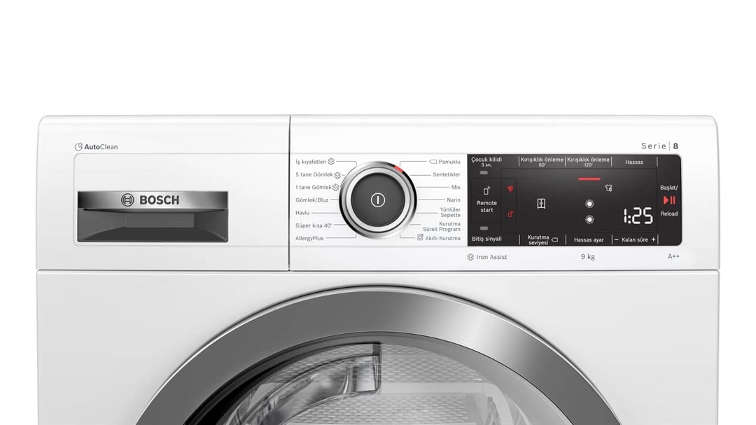 Bosch WTX87K80TR A++ 9 kg Çamaşır Kurutma Makinesi Beyaz