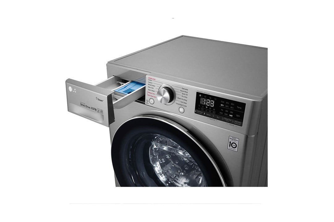 F4V5RGP2T.ASSPLTK LG F4V5RGP2T A 10.5 kg Yıkama / 7 kg Kurutma 1400 Devir Çamaşır Makinesi Inox