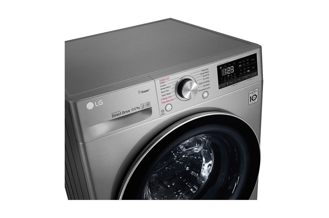 F4V5RGP2T.ASSPLTK LG F4V5RGP2T A 10.5 kg Yıkama / 7 kg Kurutma 1400 Devir Çamaşır Makinesi Inox