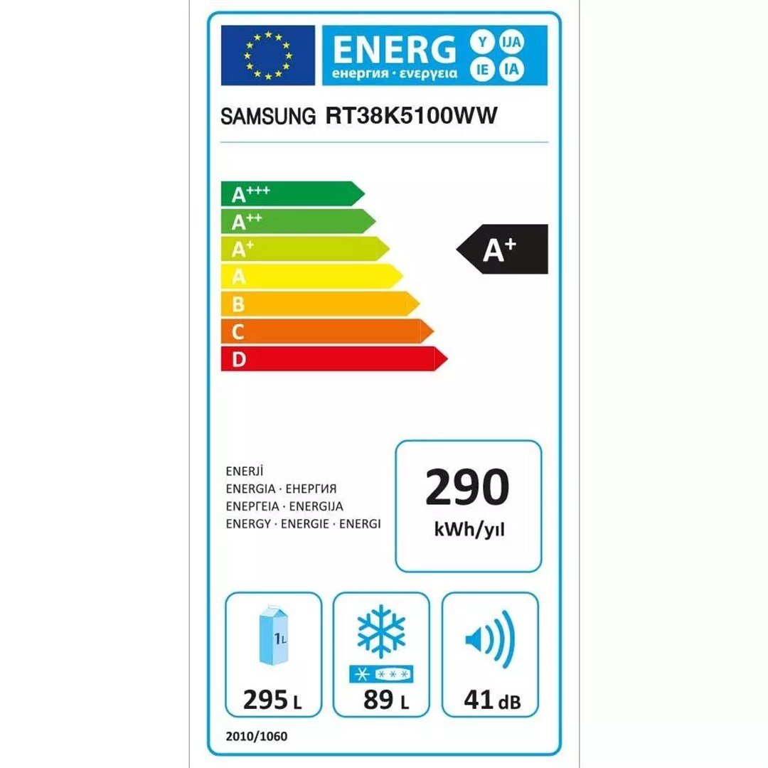 RT38K5100WW/TR Samsung RT38K5100WW/TR A+ Çift Kapılı No-Frost Buzdolabı Beyaz