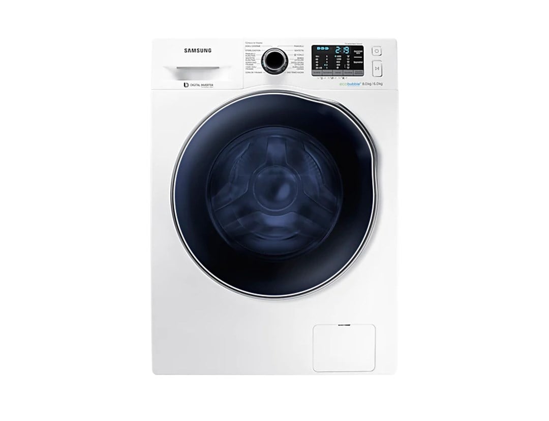 WD80J5B10AWAH Samsung WD80J5B10AW 1400 Devir 8 kg / 6 kg Kurutmalı Çamaşır Makinesi Beyaz