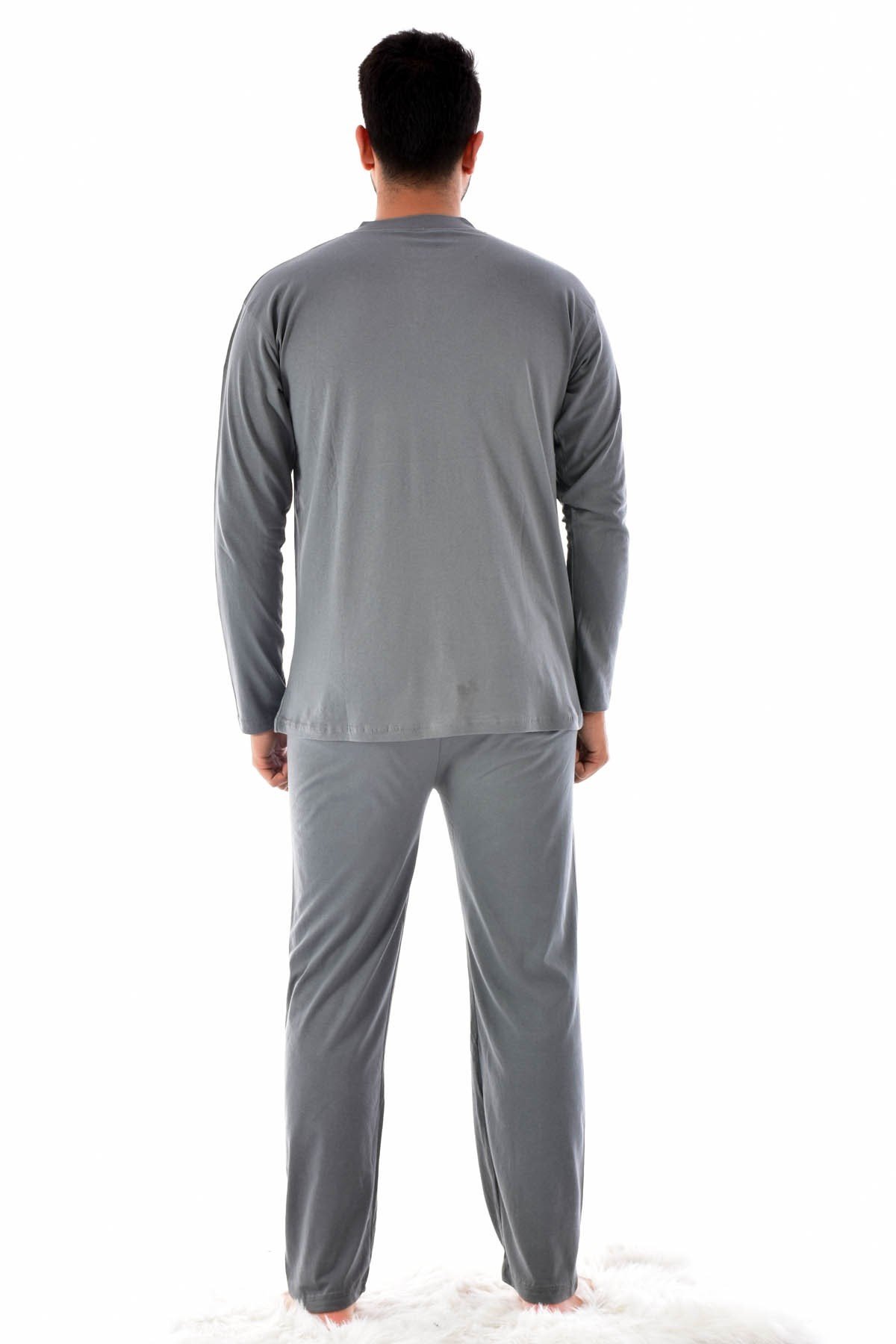 Erkek 1065 Uzun Kol Süprem Pijama Takımı FÜME
