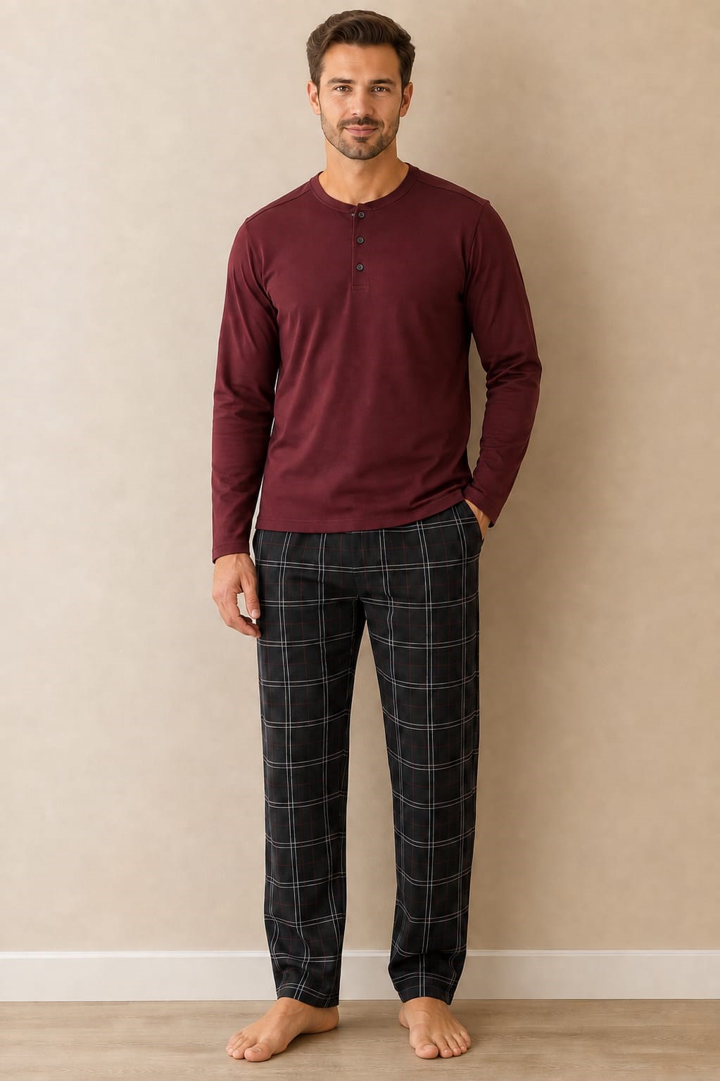Erkek 6118 %100 Pamuk Pijama Takım