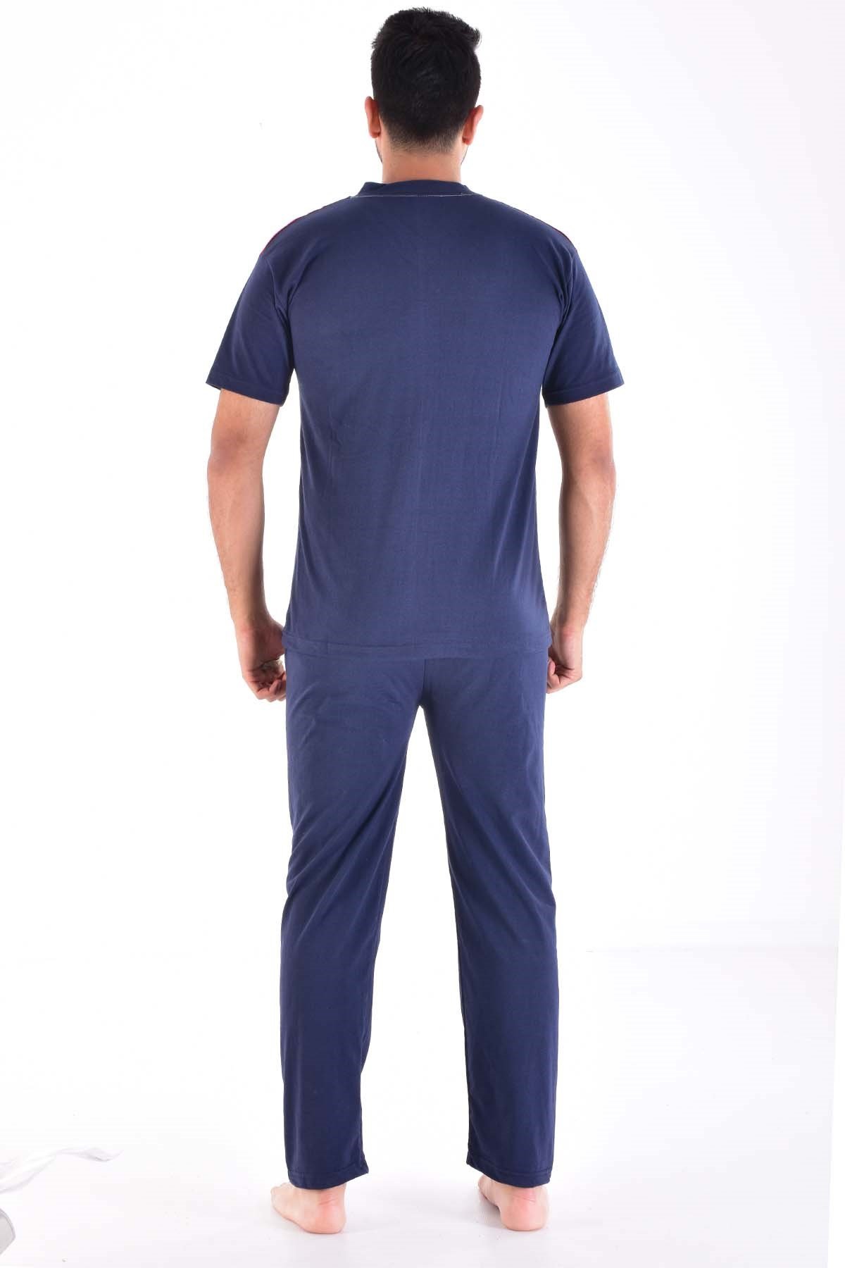 Erkek  865 Süprem Kısa Kol Pijama Takımı LACİVERT