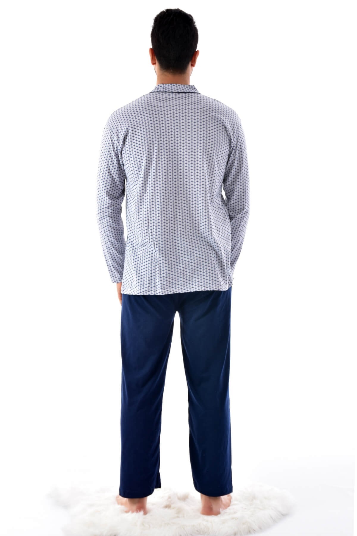 Erkek 940 Uzun Kol Boy Düğmeli Süprem Pijama Takımı A.GRİ