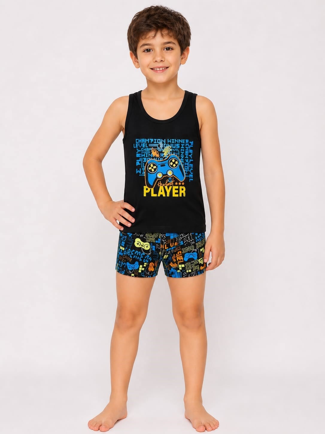 Erkek Cocuk 64500-191 Atlet Boxer Takım