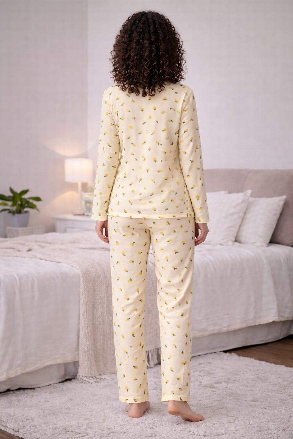 Kadın 0563 Uzun Kol Süet Pijama Takımı
