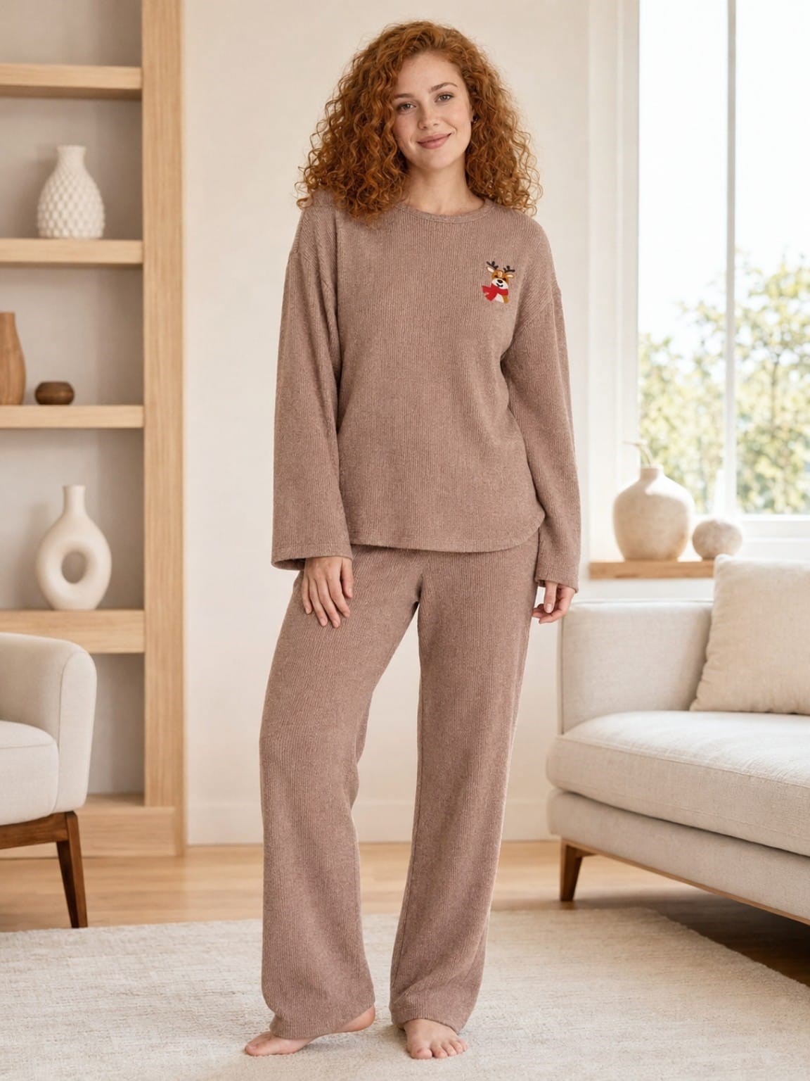 Kadın 1250-3 Seul Raporlu Pijama Takımı