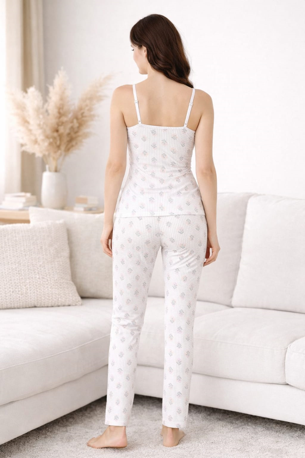 Kadın 2026-7 Likralı Askılı Pijama Takımı
