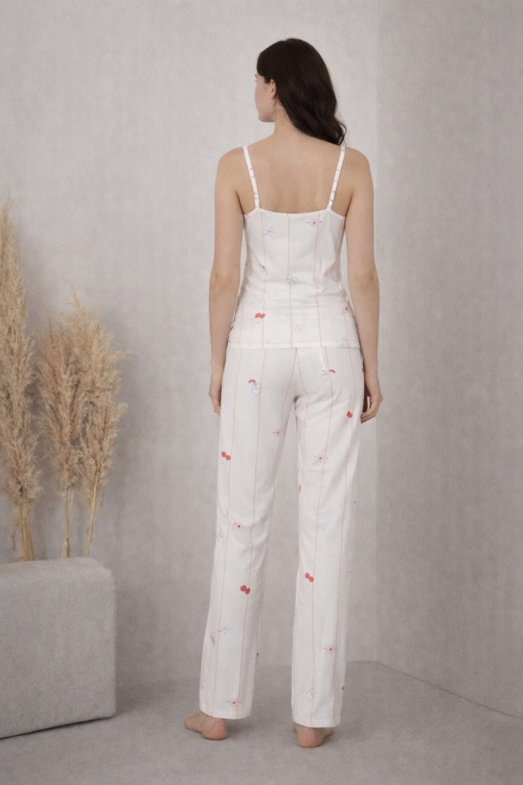 Kadın 2028-3 Likralı Askılı Pijama Takımı