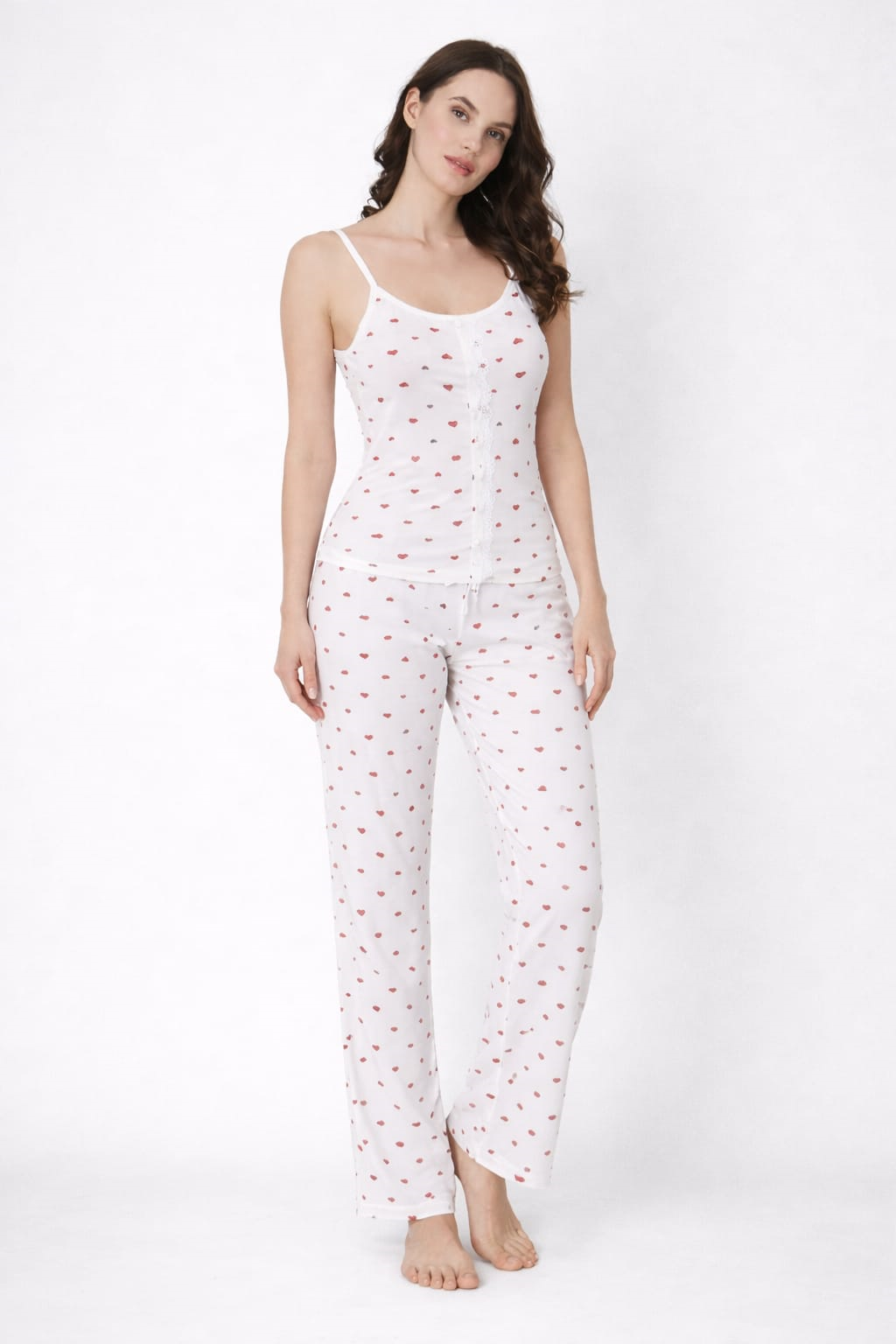 Kadın 2028-5 Likralı Askılı Pijama Takımı