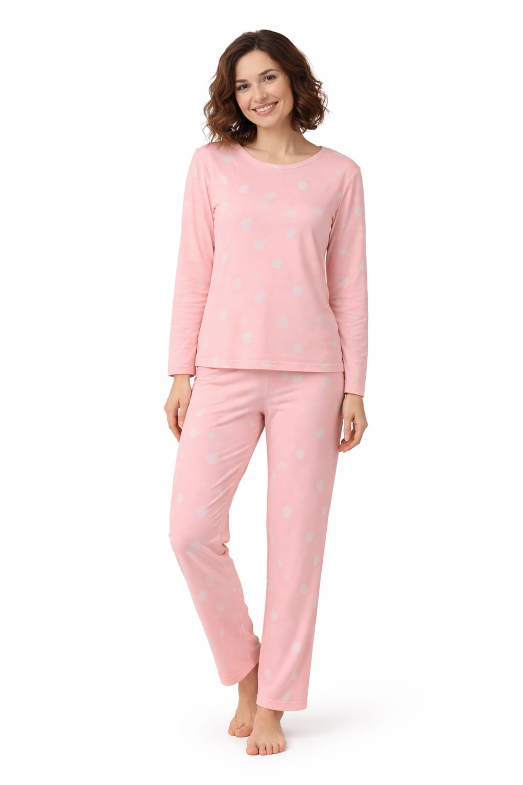 Kadın 3568 Uzun Kol Süet Pijama Takımı