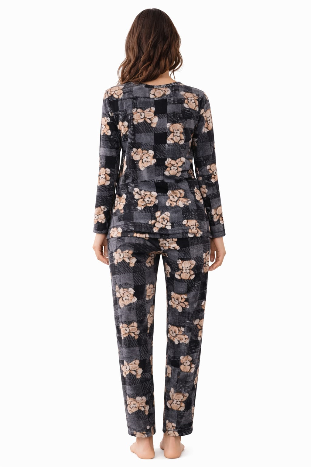 Kadın 3574 Uzun Kol Süet Pijama Takımı