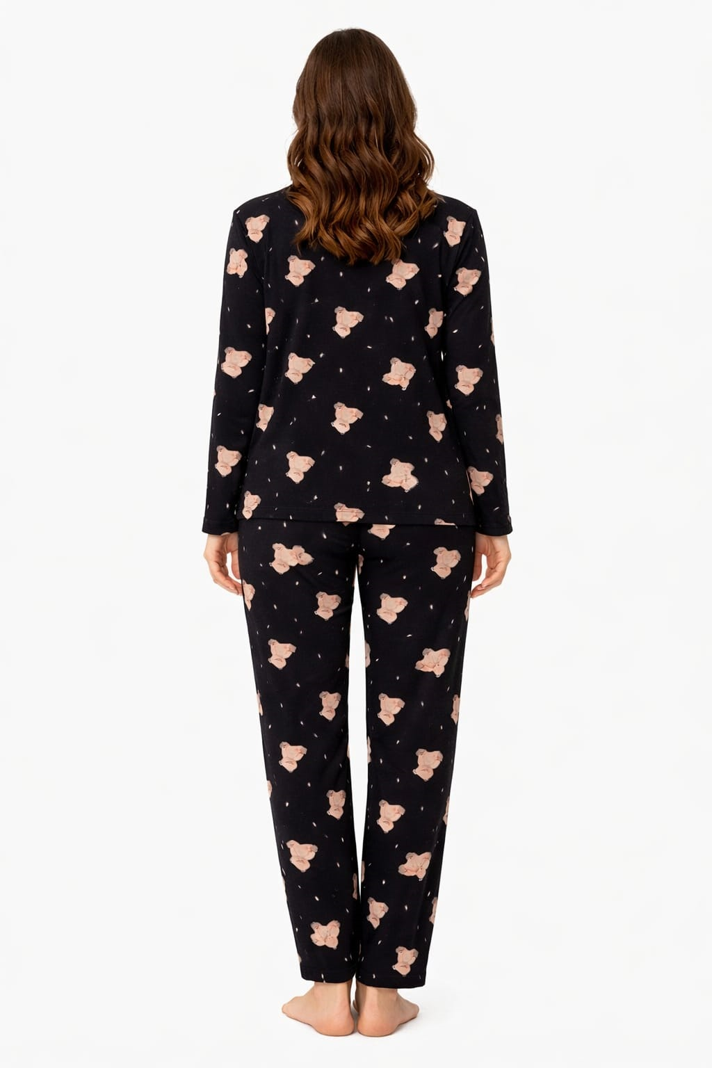 Kadın 3578 Uzun Kol Süet Pijama Takımı