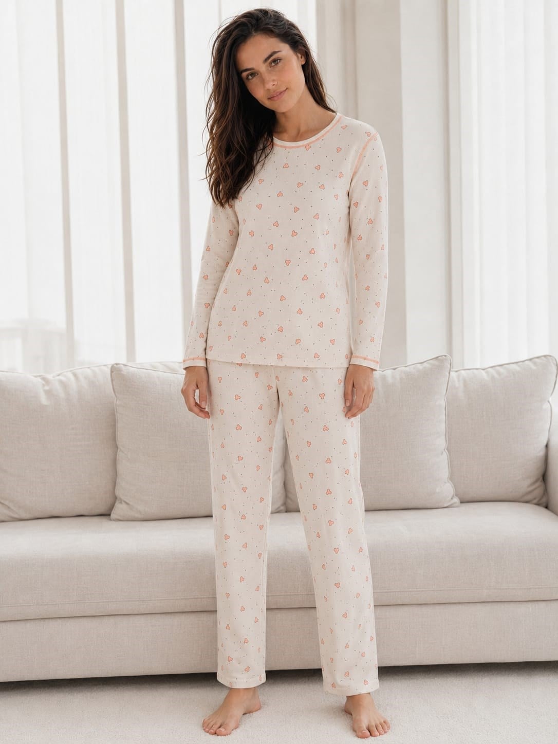 Kadın 70905 Waffle Pijama Takım
