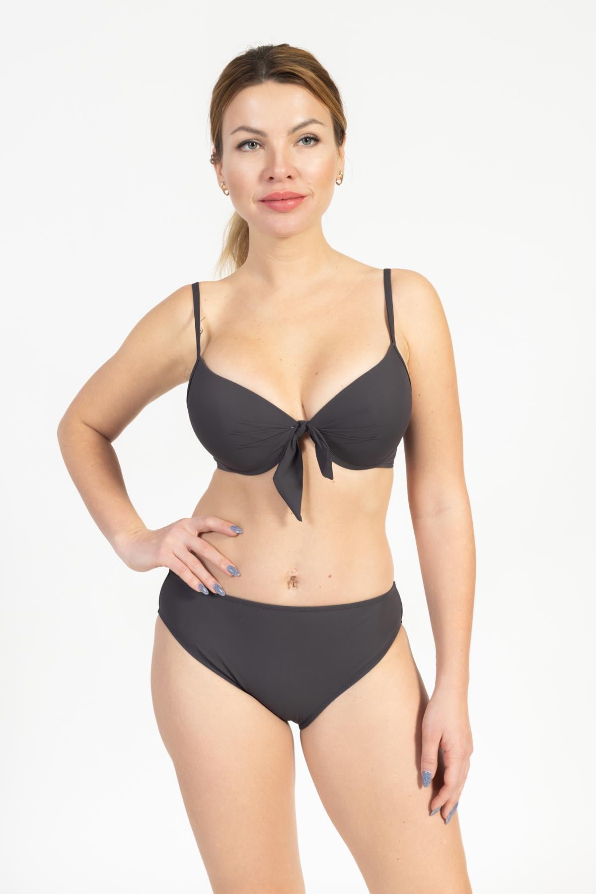 Kadın 717 Kaplı Bikini Takımı FÜME