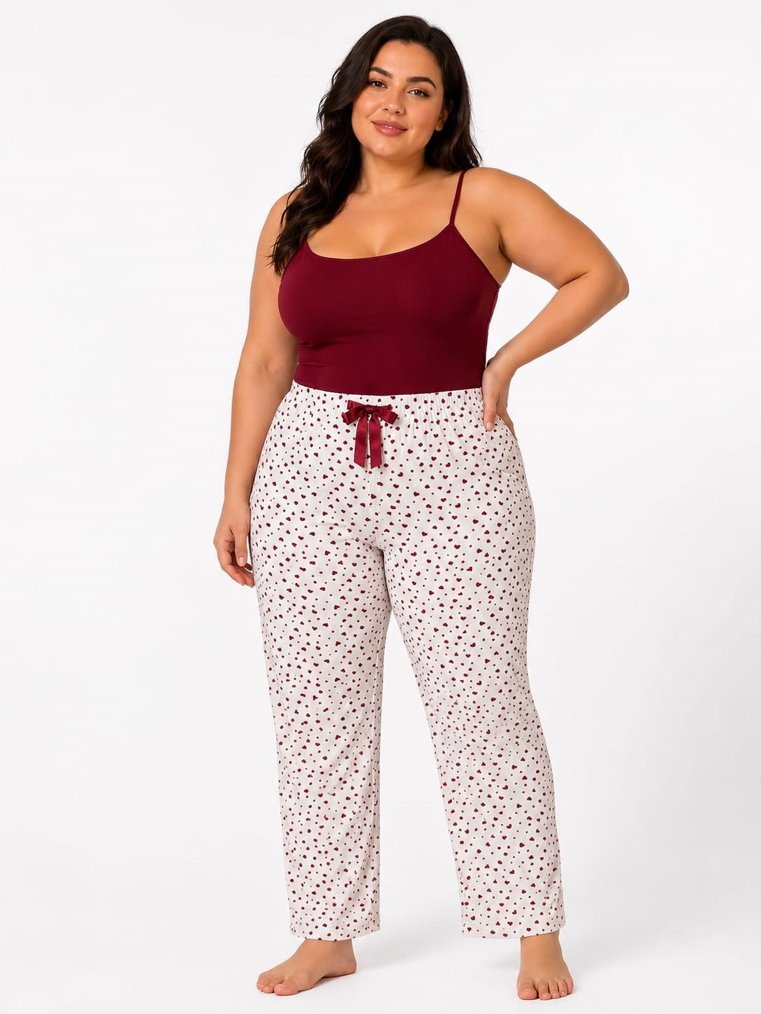 Kadın Büyük Beden Desenli Milan Tek Alt Pijama