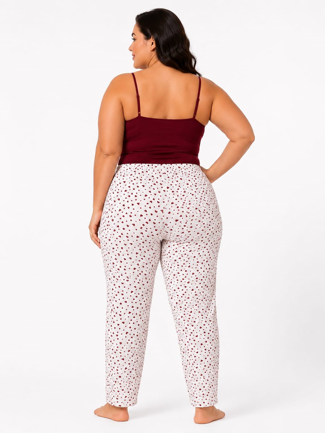 Kadın Büyük Beden Desenli Milan Tek Alt Pijama