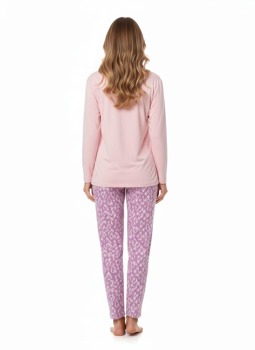 Kadın Uzun Kol Likralı 2000-10 Pijama Takımı