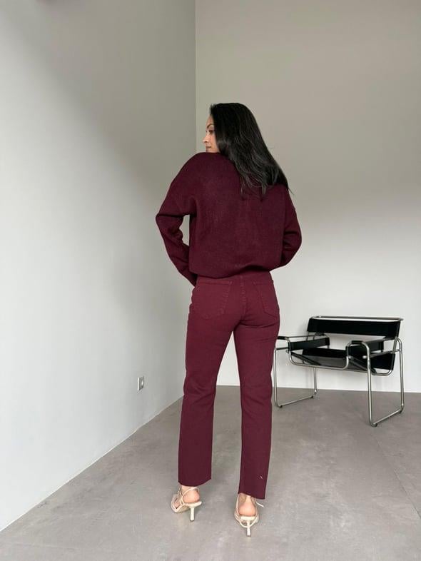  Bordo Kesik Paça Anna Bf Jean
