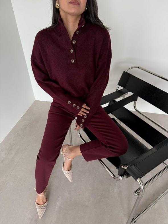  Bordo Kesik Paça Anna Bf Jean