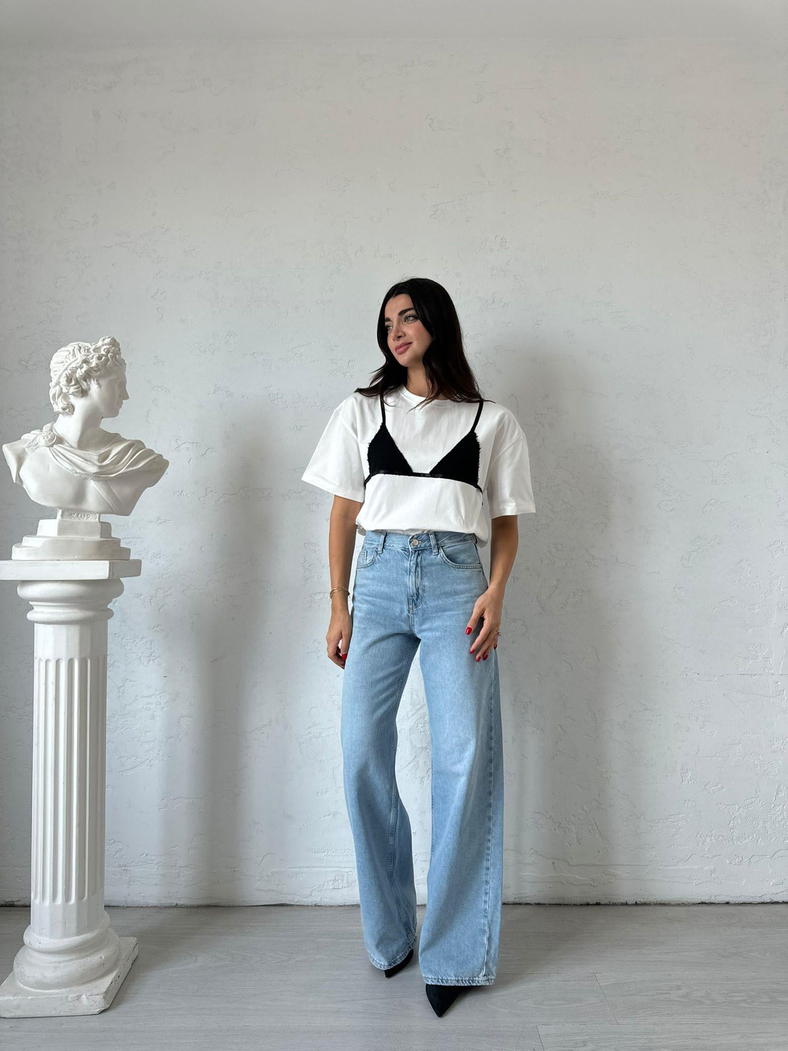 Açık Mavi Helen Palazzo Jean