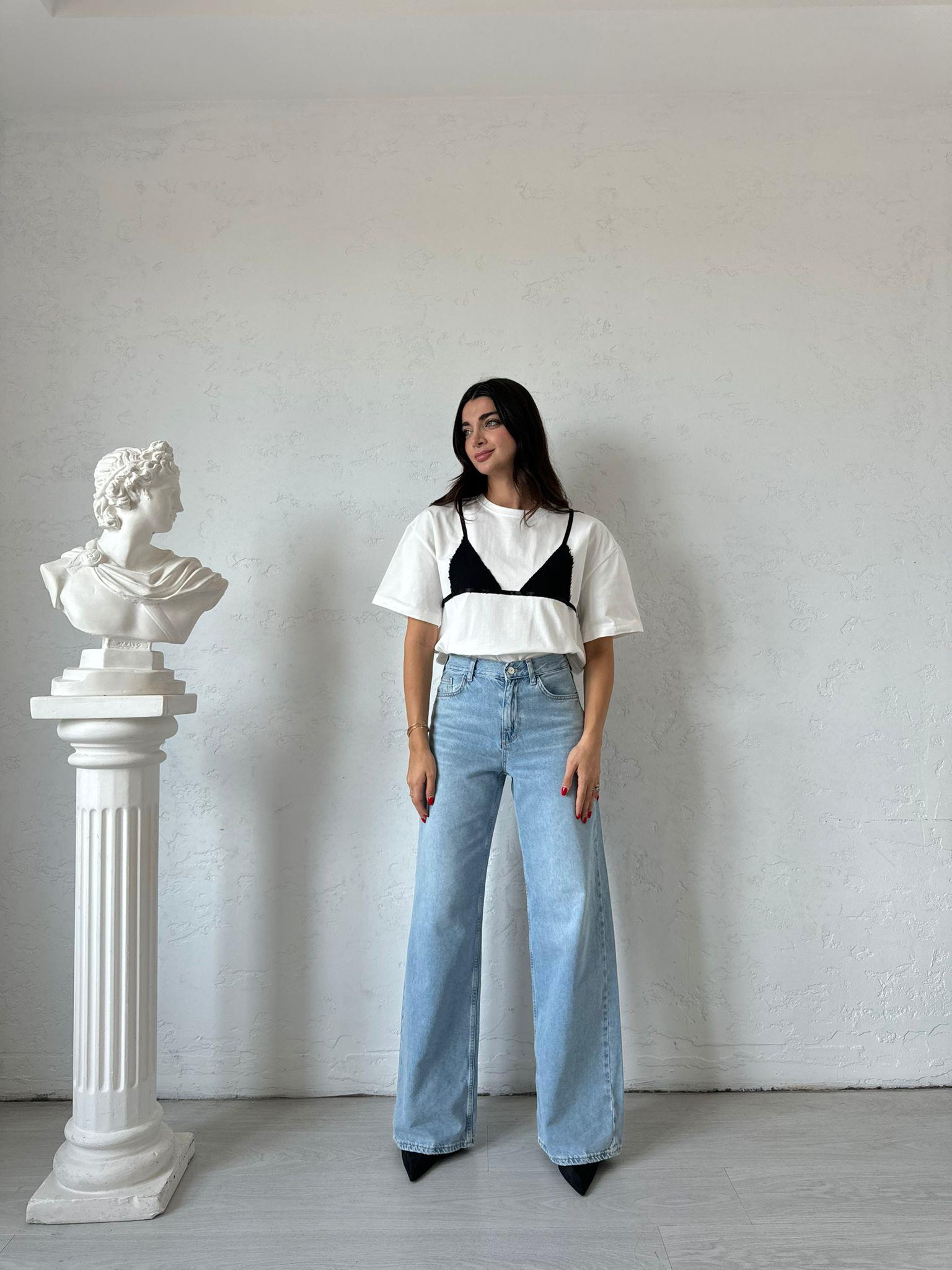 Açık Mavi Helen Palazzo Jean
