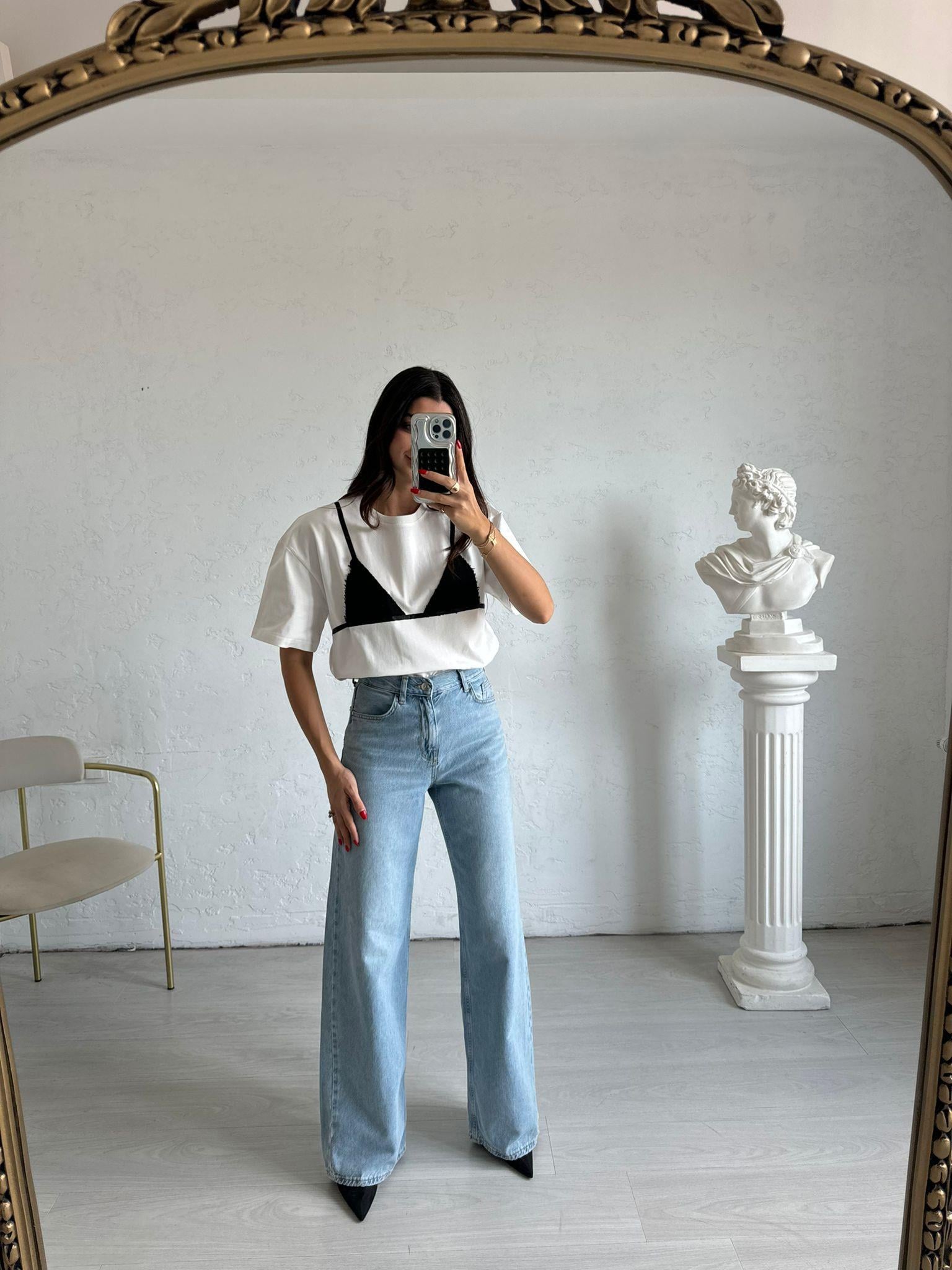 Açık Mavi Helen Palazzo Jean