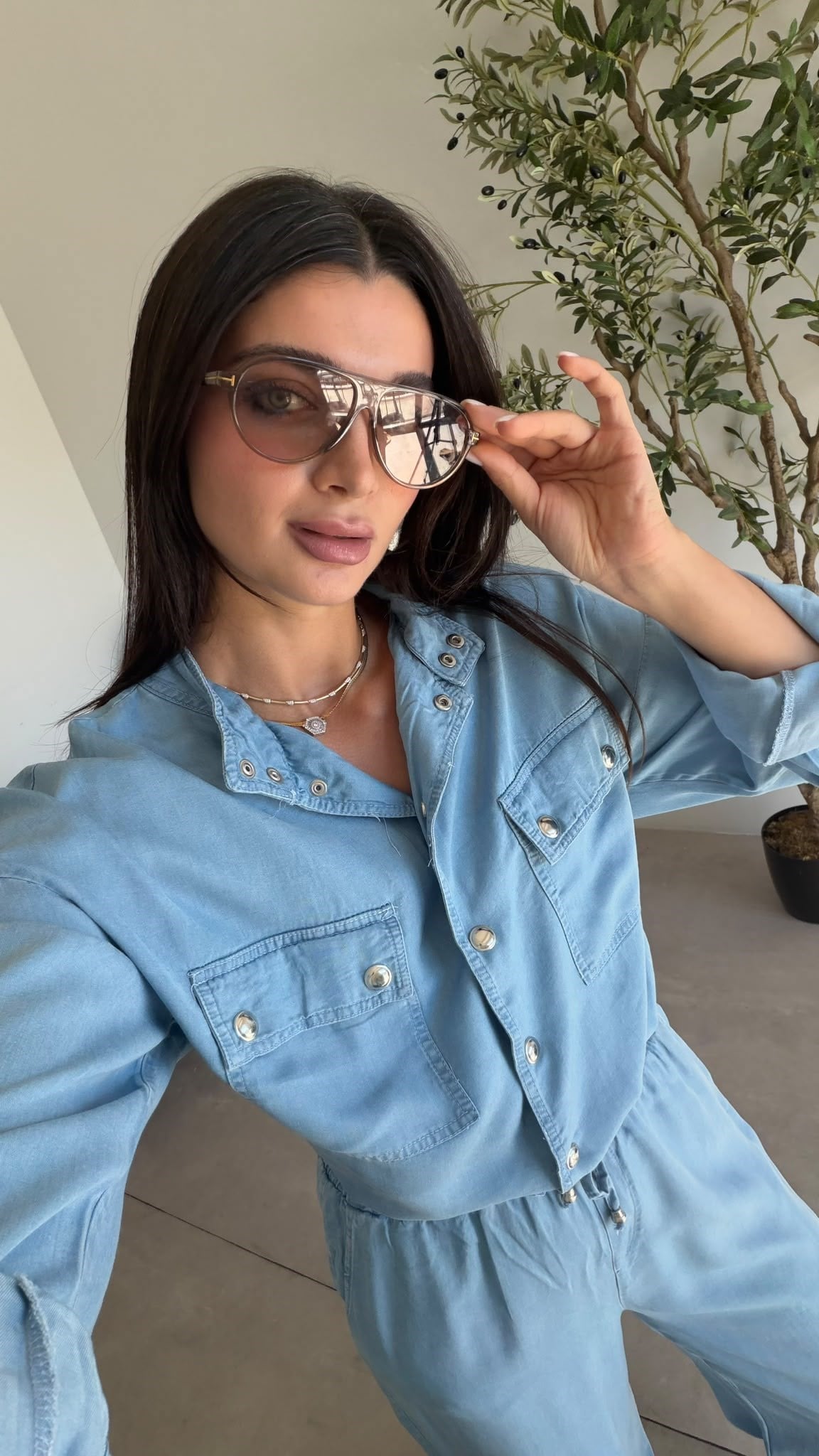 Açık Mavi Yumuşacık Denim Takım