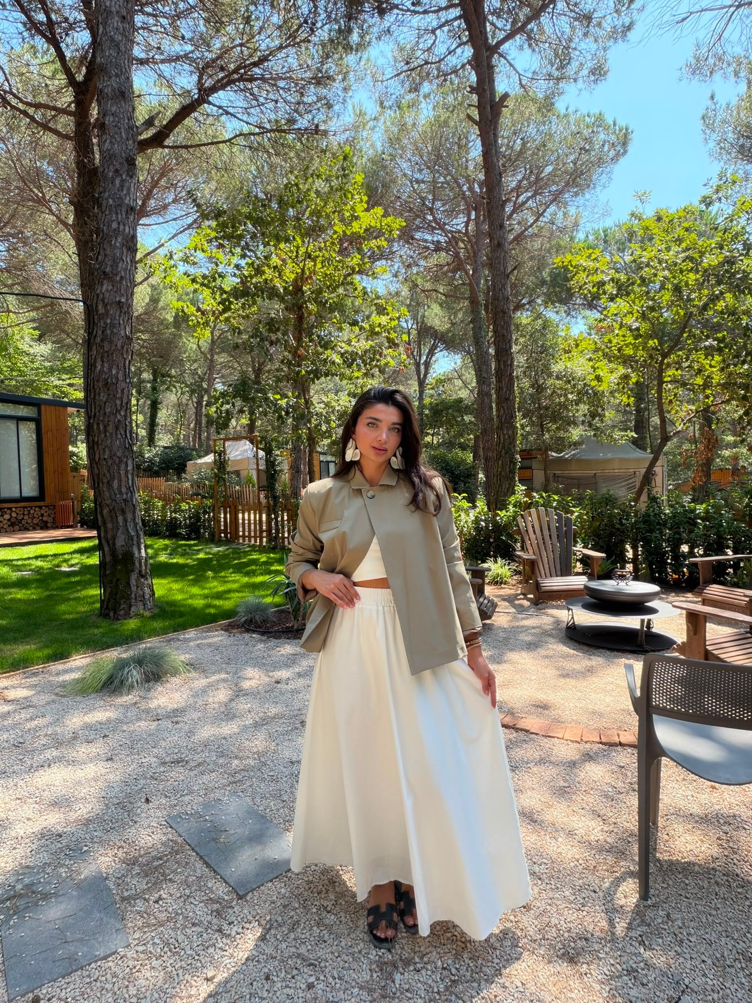 Ada Çayı Ceketli Etek Takım