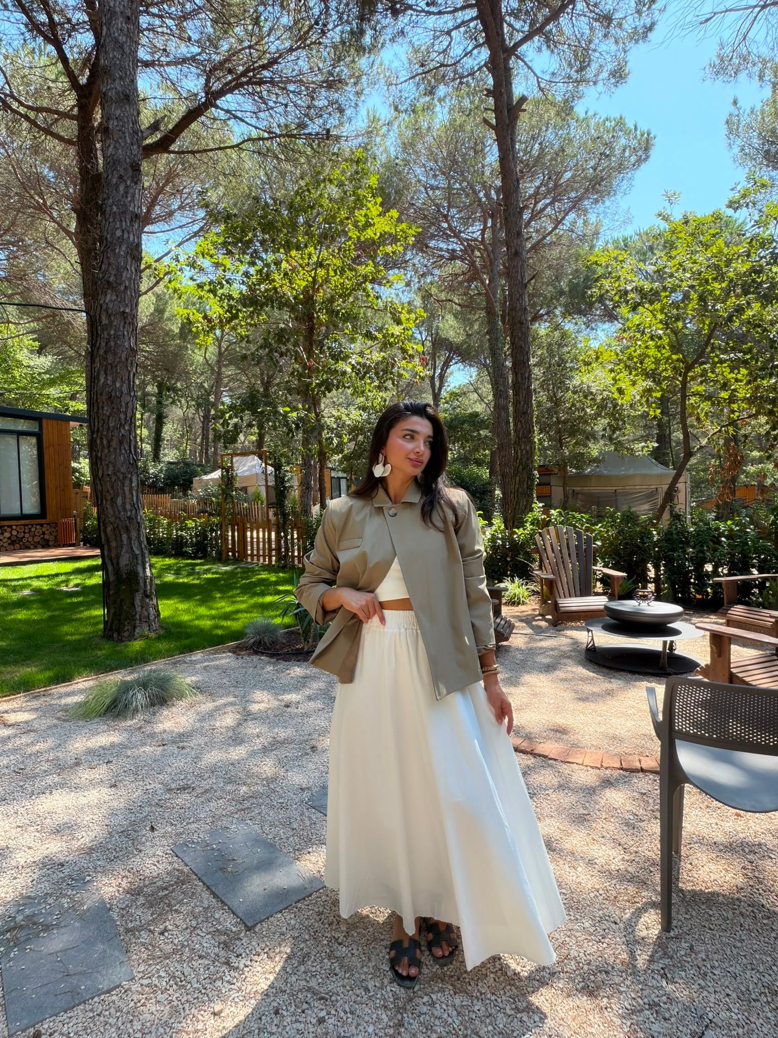Ada Çayı Ceketli Etek Takım