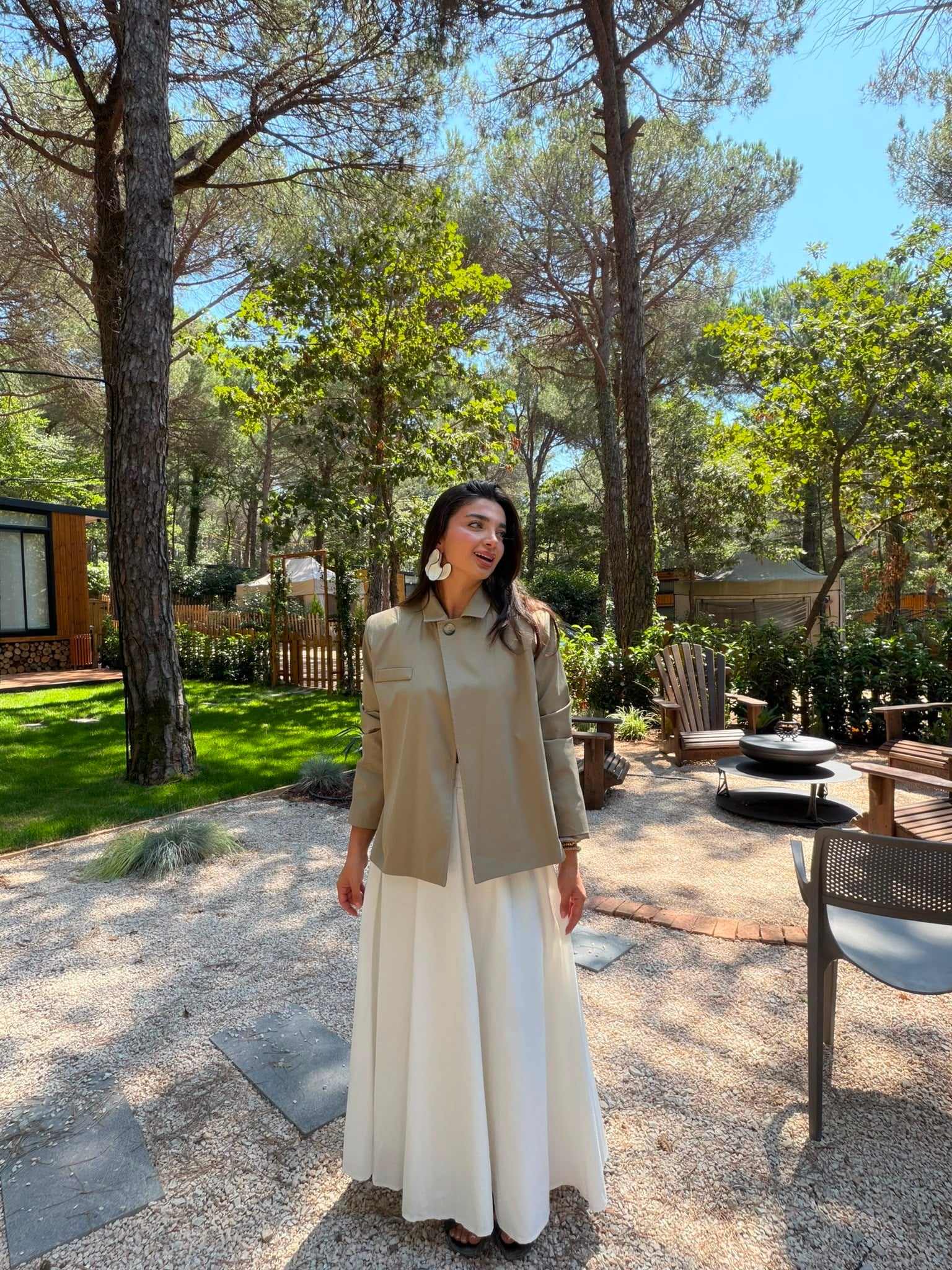 Ada Çayı Ceketli Etek Takım