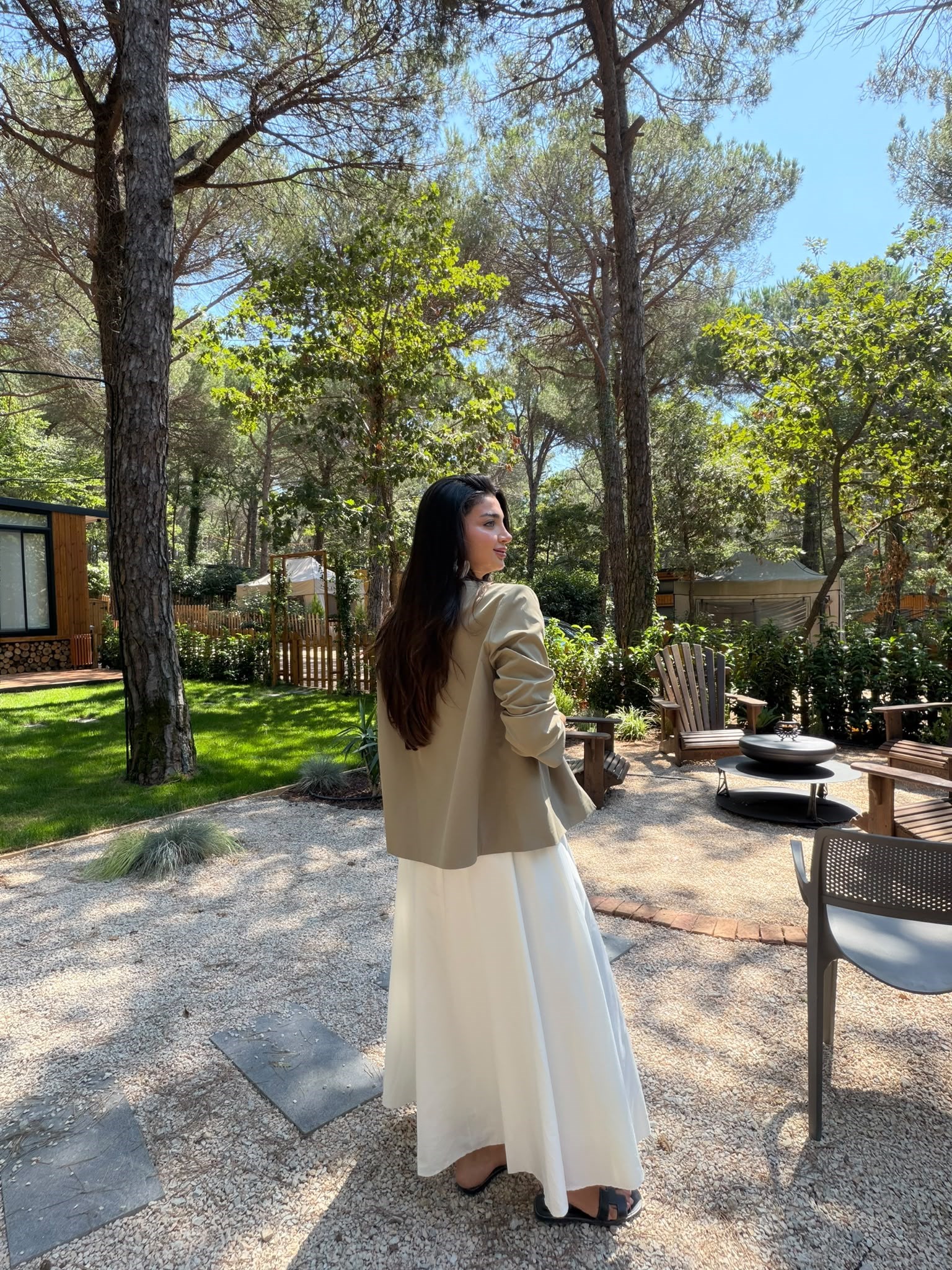 Ada Çayı Ceketli Etek Takım