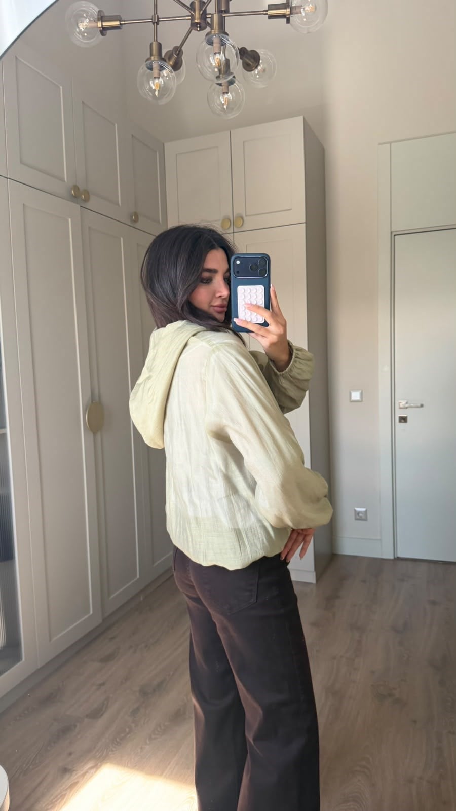 Ada Çayı Kapüşonlu Fileli Ceket