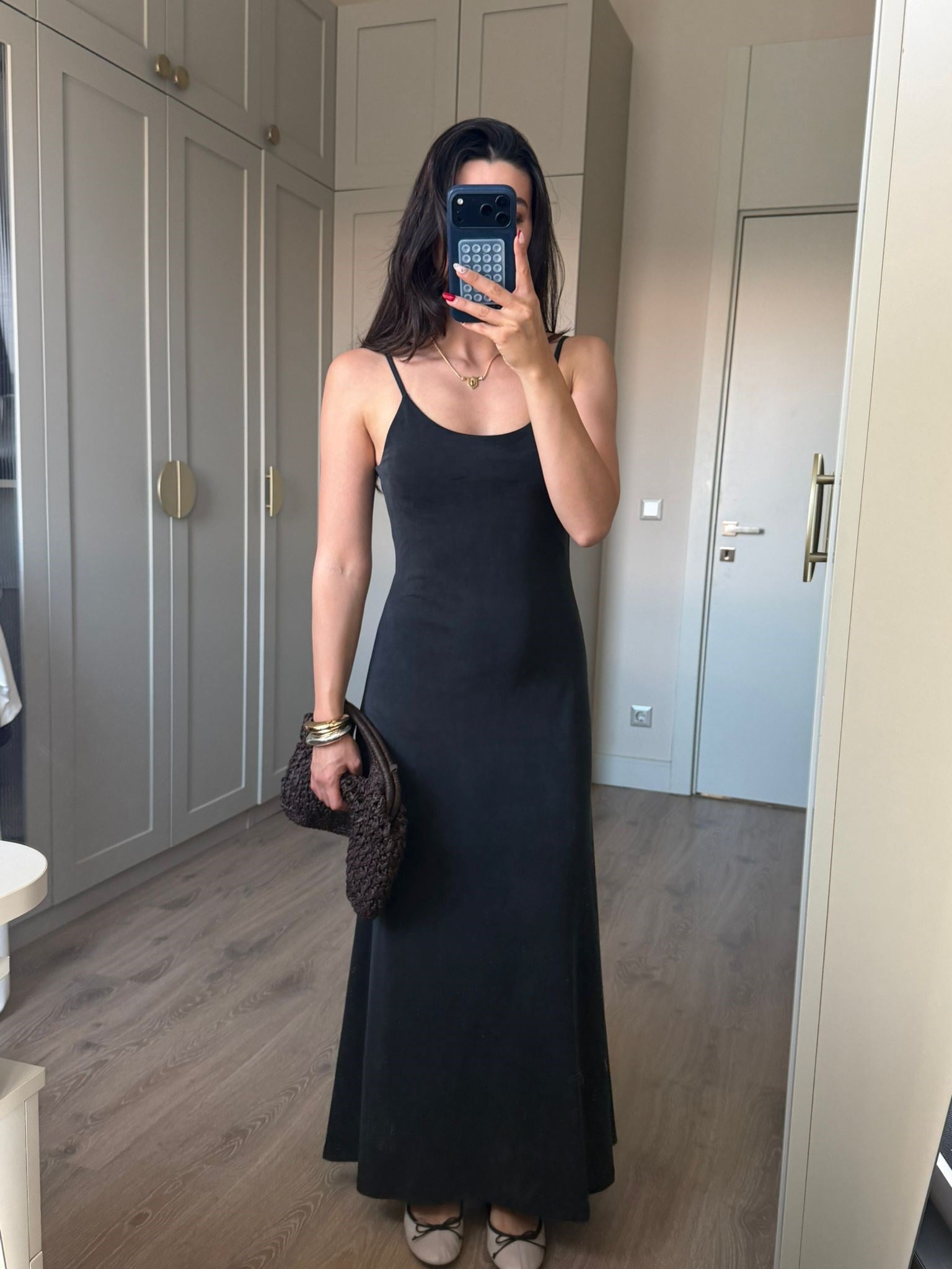 Antrasit Askılı Lucy Elbise