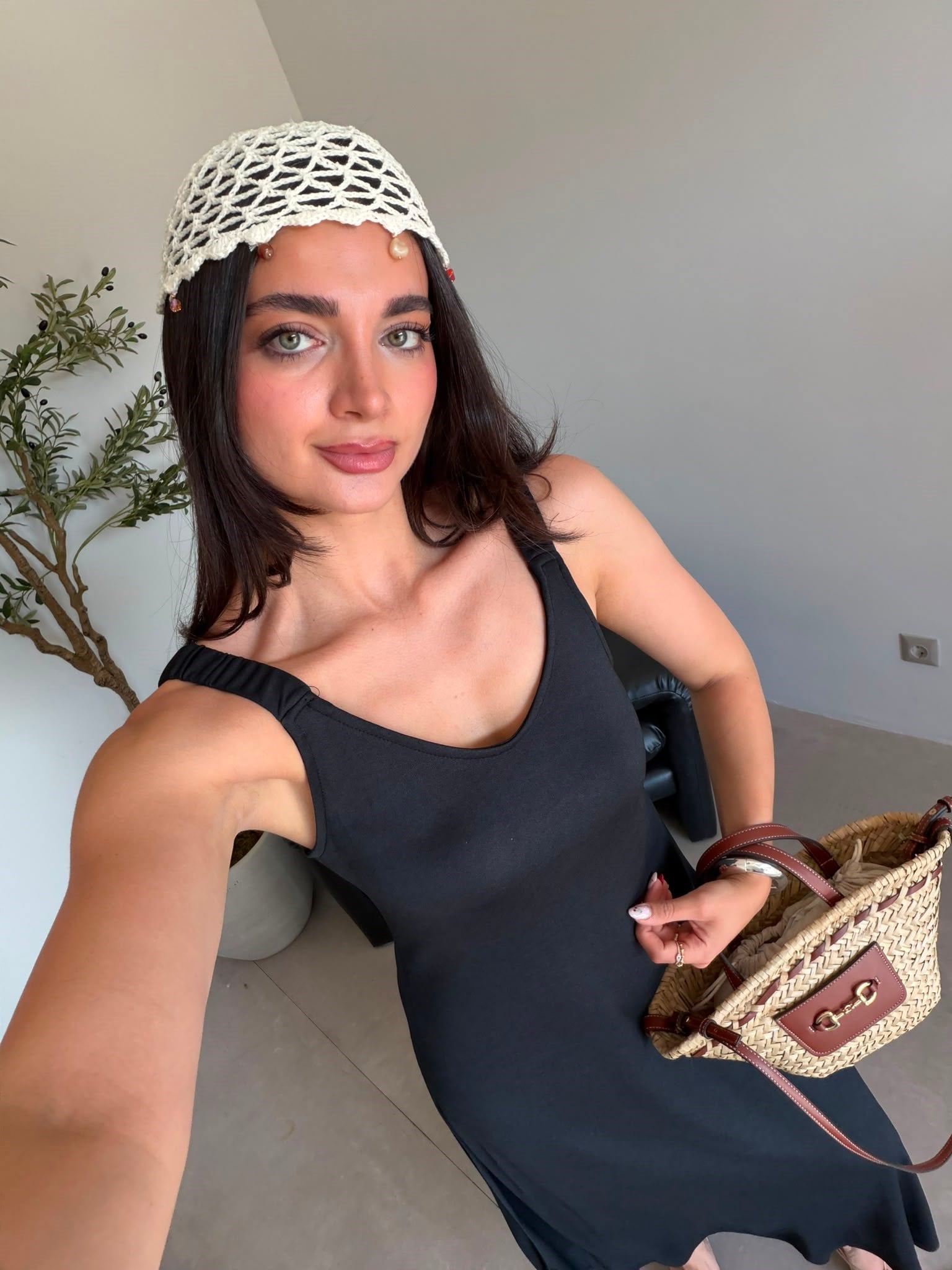 Antrasit Lastik Askılı Basic Elbise