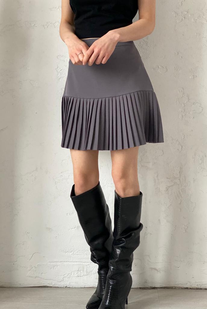 Antrasit Pileli Etek 