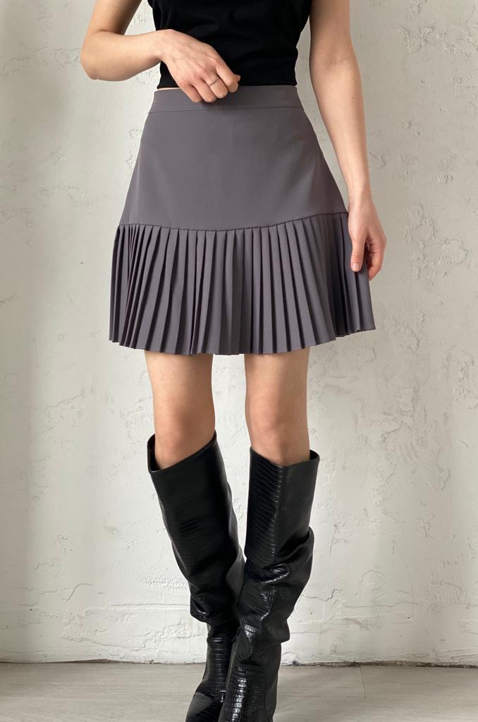 Antrasit Pileli Etek 