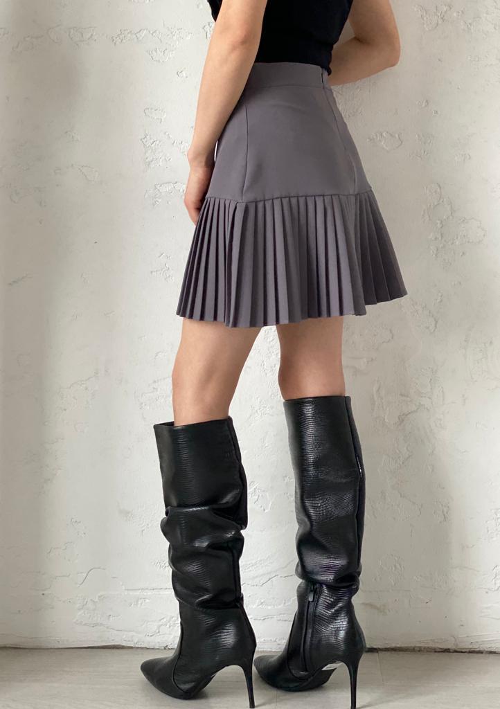 Antrasit Pileli Etek 