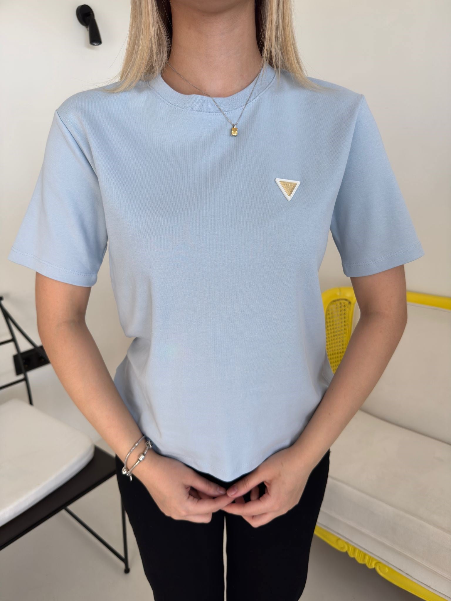 Bebe Mavisi Üçgen Marka Model Basic Tişört