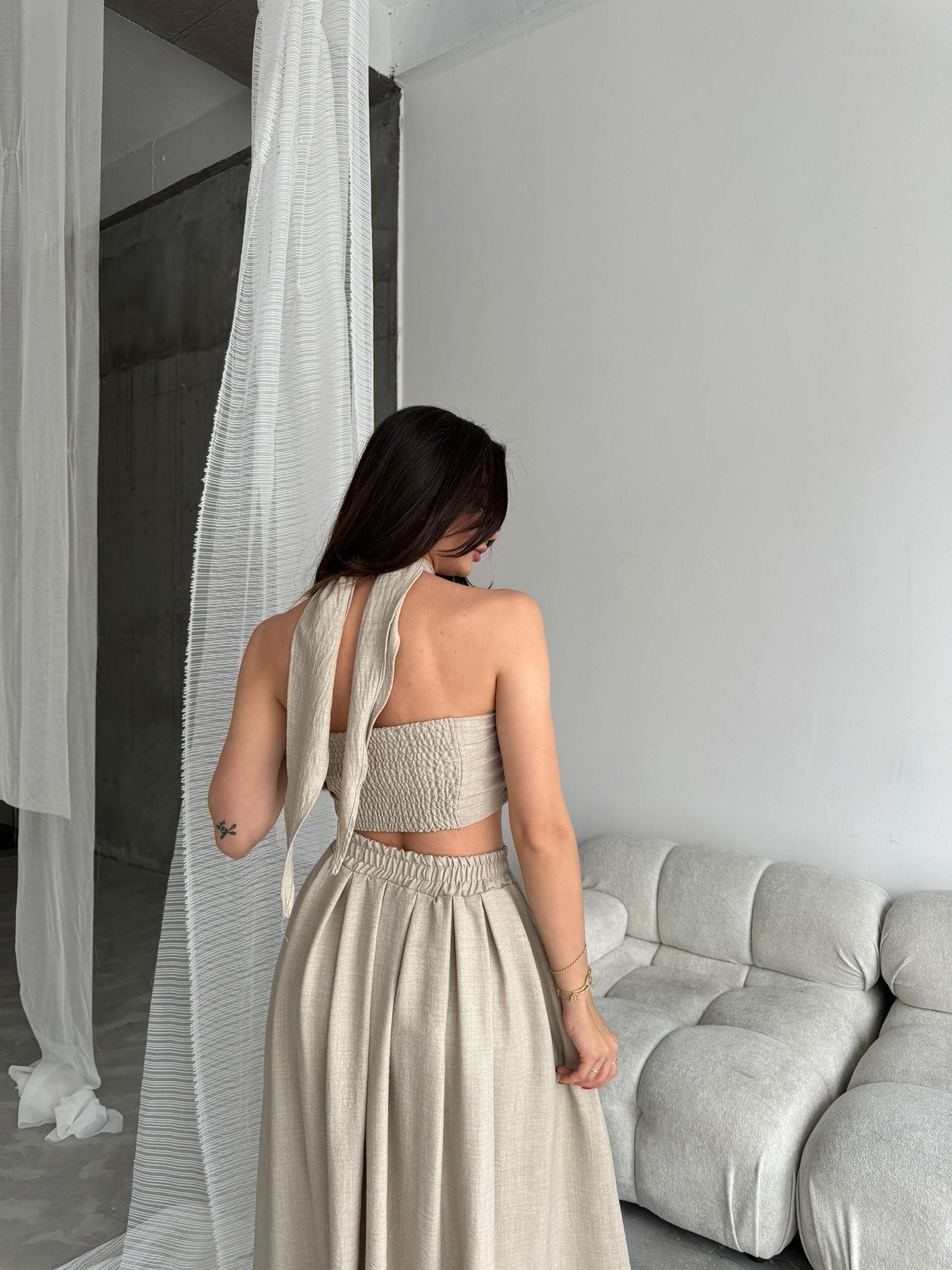 Bej Etekli Crop Takım