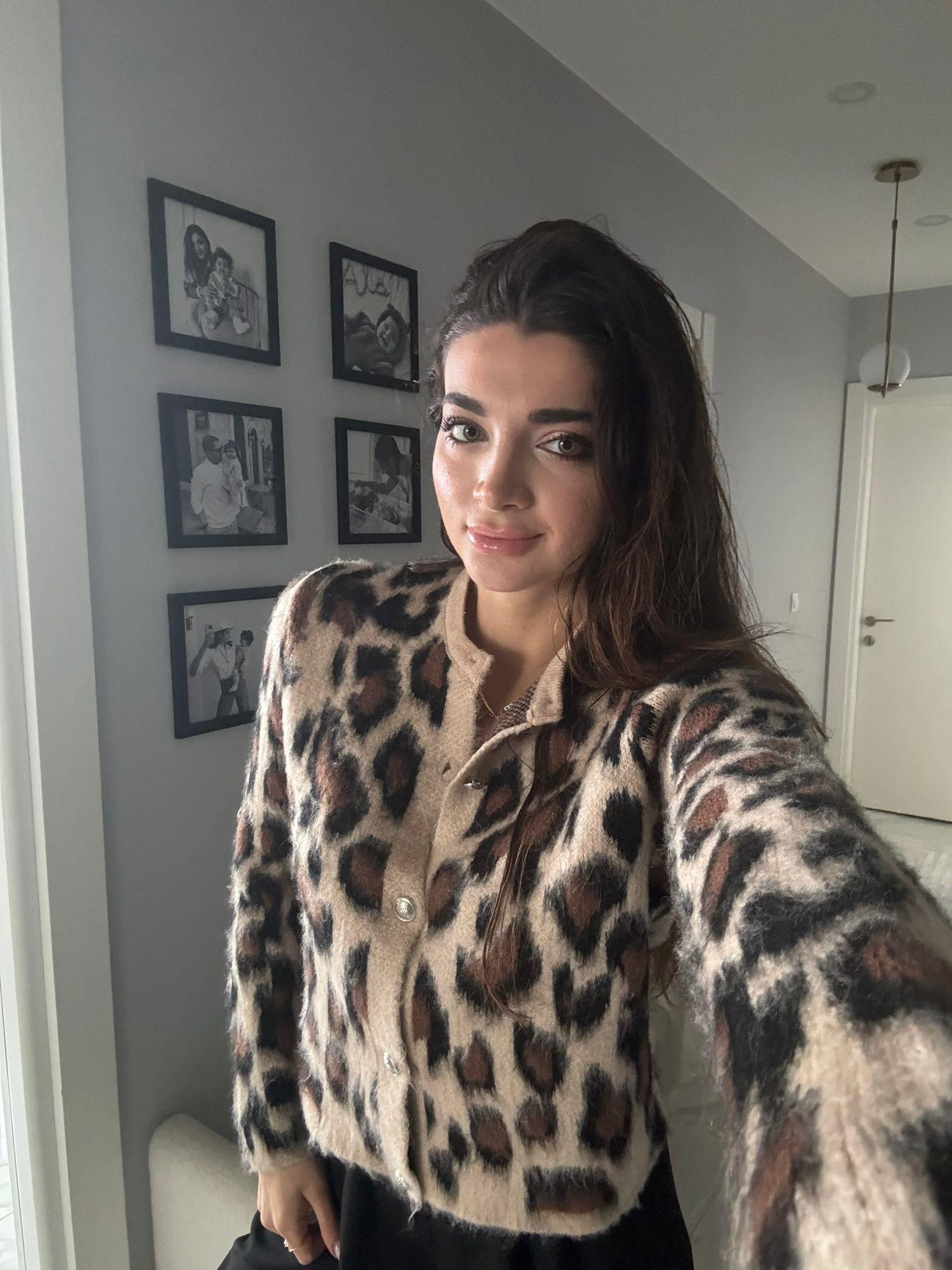 Bej Leopar Hırka