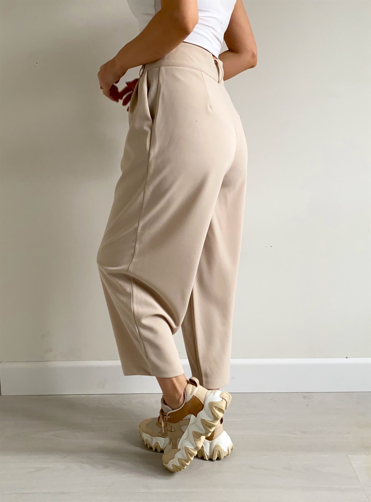 Bej Mabel Şalvar Pantolon
