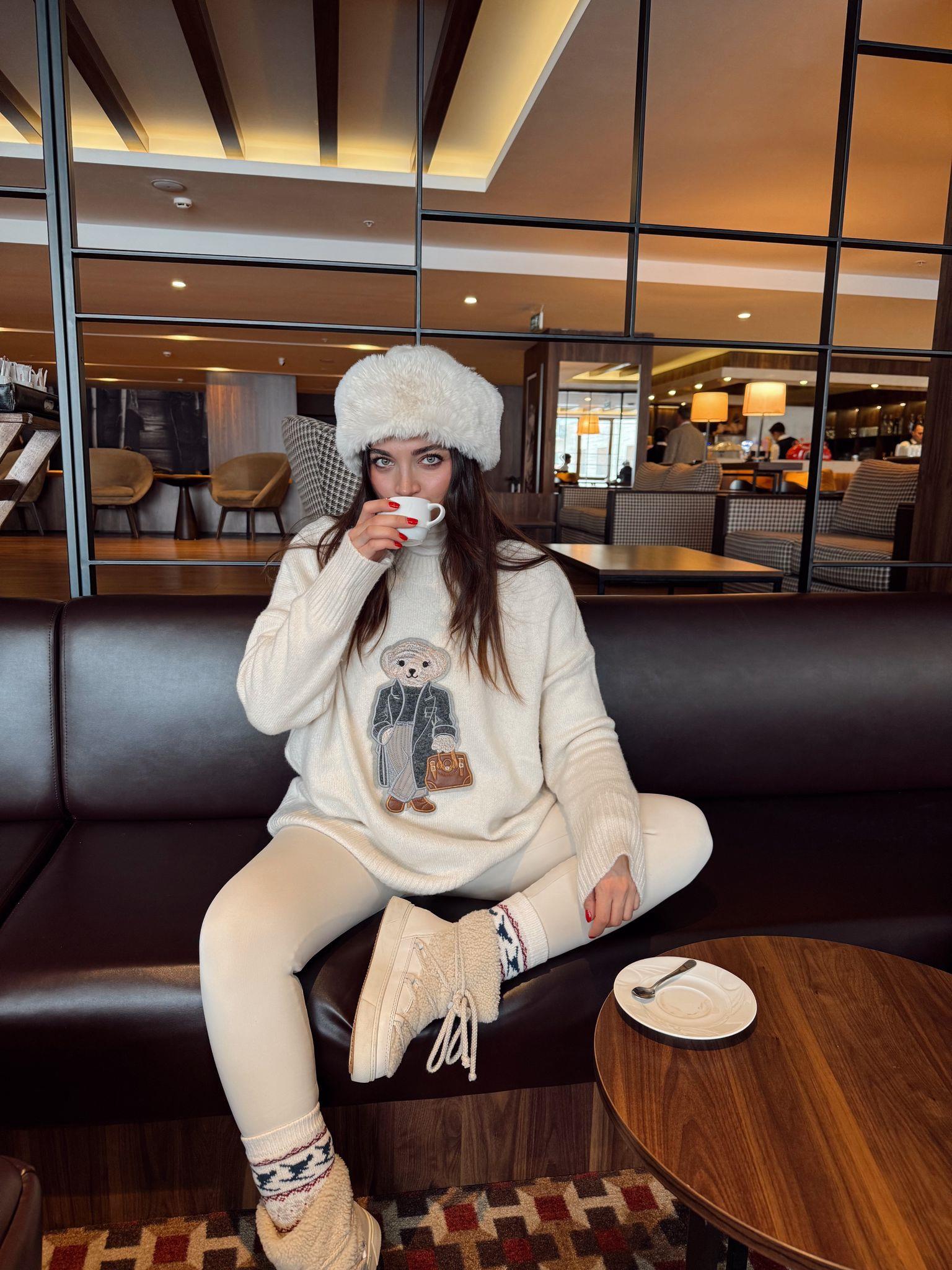 Bej Teddy Bear Oversize Kazak