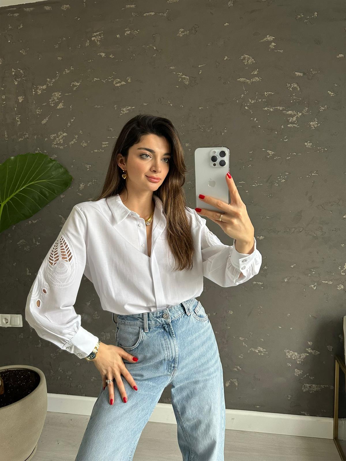 Beyaz Arya Gömlek